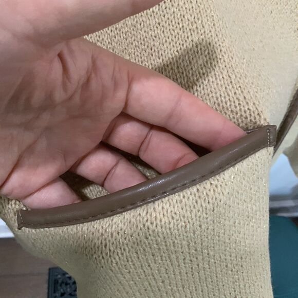 LC Lauren Conrad Cloak/Cape in Beige/Tan w/ Faux Leather Trim One Size Fits All - Picture 9 of 12